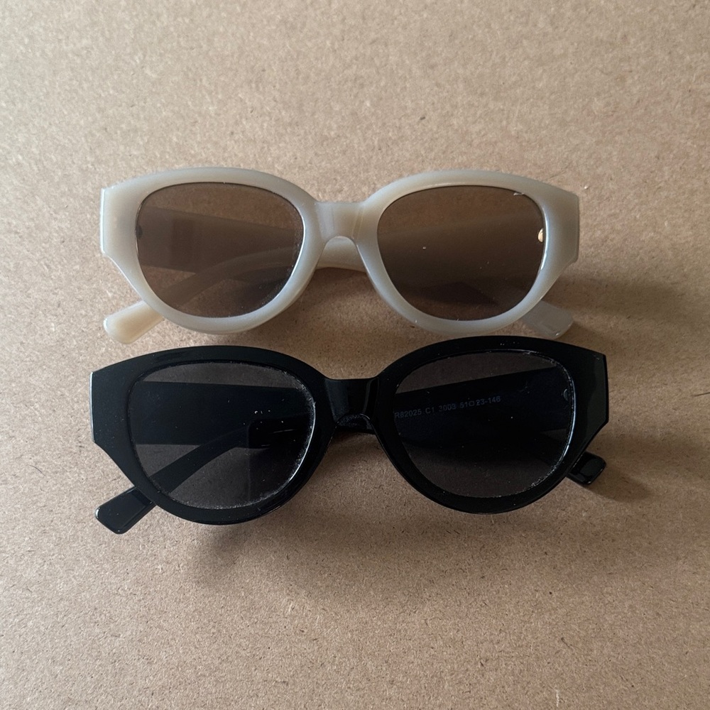 Stylish Black and Cream Sunglasses Set